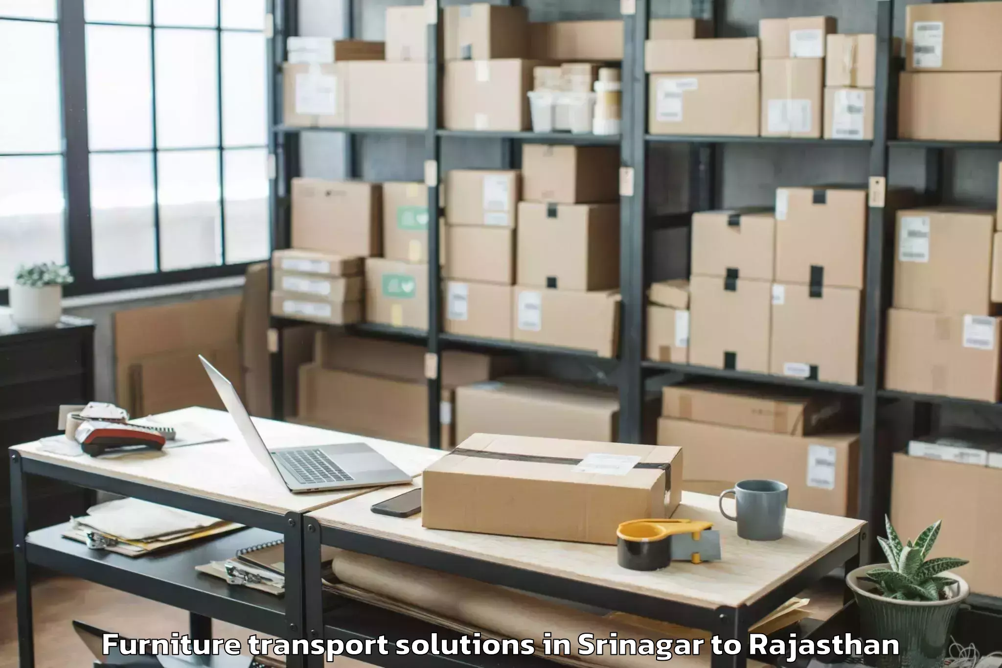 Book Srinagar to Nawalgarh Furniture Transport Solutions